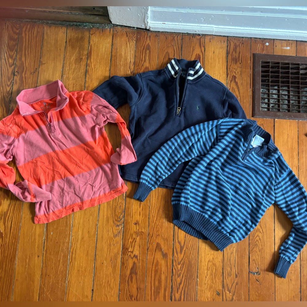 Crewcuts, Ralph Lauren, Bella Bliss Lot Boys Quarter Zip Sweaters Size 6-7